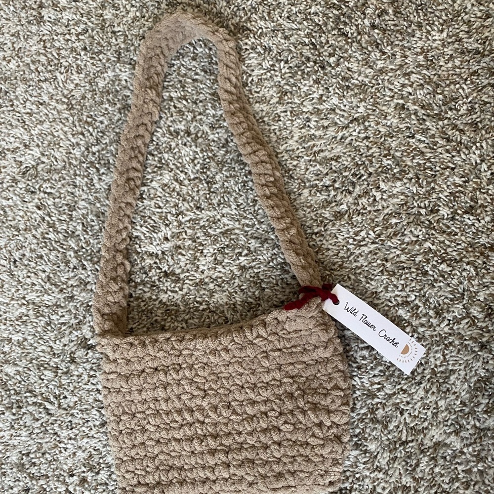 Handmade Crochet Fluffy Shoulder Bag
